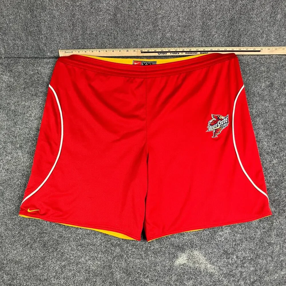 Nike Team Iowa State Shorts Men XXL Red Athletic Mesh NCAA Basketball Reversable